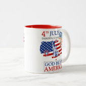 Happy 4th of 7月の独立記念日アメリカパーティー ツートーンマグカップ (正面右)