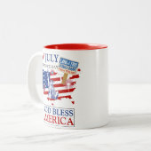 Happy 4th of 7月の独立記念日アメリカパーティー ツートーンマグカップ (正面左)