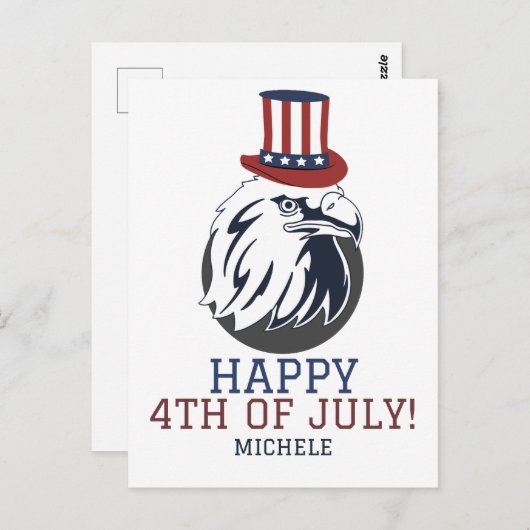 Happy 4th of 7月の独立記念日アメリカパーティー ポストカード (正面/裏面)