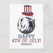 Happy 4th of 7月の独立記念日アメリカパーティー ポストカード (正面)