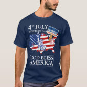 Happy 4th of 7月の独立記念日アメリカパーティー tシャツ (正面)