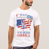 Happy 4th of 7月の独立記念日アメリカパーティー tシャツ (正面)