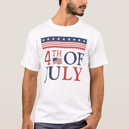 Happy 4th of 7月の独立記念日アメリカ tシャツ (正面)