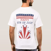 Happy 4th of 7月の独立記念日アメリカ tシャツ (裏面)