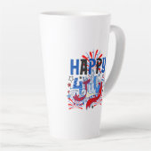 Happy 4th of 7月花火大会USA-63261 カフェラテマグ (右アングル)