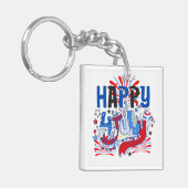 Happy 4th of 7月花火大会USA-63261 キーホルダー (正面左)