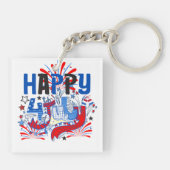 Happy 4th of 7月花火大会USA-63261 キーホルダー (裏面)