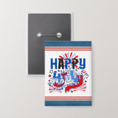 Happy 4th of 7月花火大会USA-63261 缶バッジ (正面/裏面)