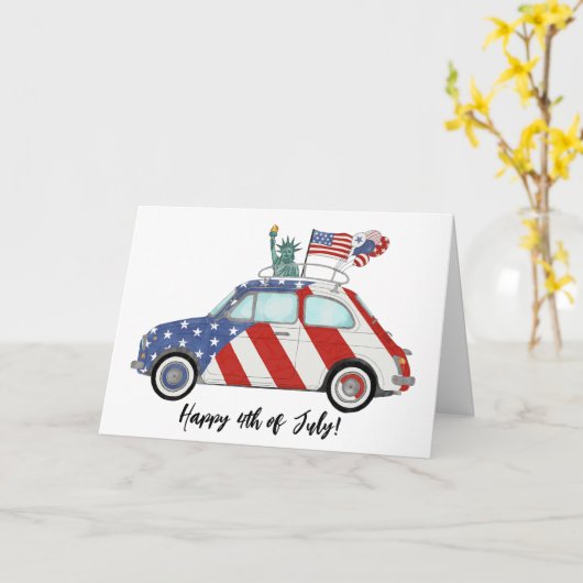 Happy 4th of 7月5日500 カード (黄色い花)