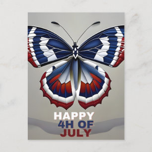 Happy 4th of 7月,バタフライ,アメリカ,休日, シーズンポストカード
