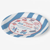 Happy 4th of 7月Fireworks BBQパーティー紙プレート ペーパープレート (アングル)