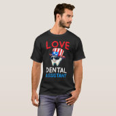 Happy 4th Of Jul  Love Dental Assistant Dentist 2 Tシャツ (正面フル)