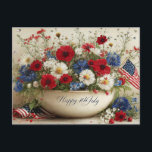Happy 4th of July シーズンポストカード<br><div class="desc">Happy 4th of July, American color bouquet.</div>