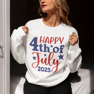 Happy 4th of July 2025 - Patriotic Design in Red & スウェットシャツ