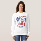 Happy 4th of July 2025 - Patriotic Design in Red & スウェットシャツ (正面フル)