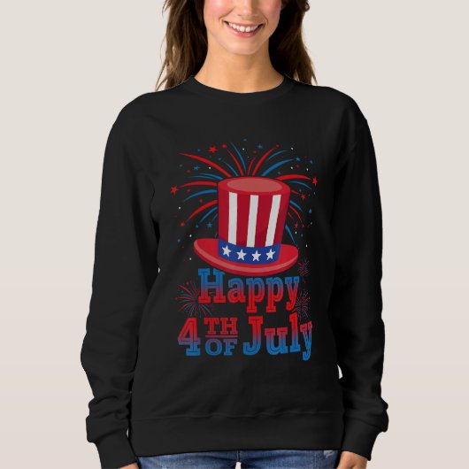 Happy 4th of July America Celebrating Freedom スウェットシャツ (正面)