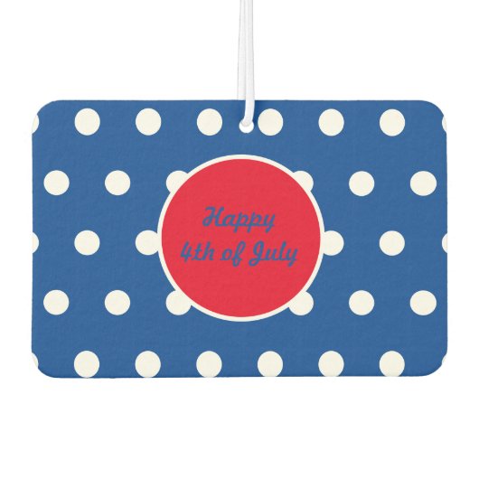 Happy 4th of July Car Air Freshener (Blue & White) カーエアーフレッシュナー (正面)