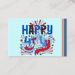 Happy 4th of July Fireworks USA-63261 スクエア ビジネス 名刺