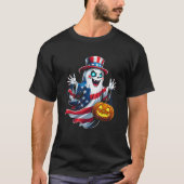 Happy 4th Of July Patriotic Halloween Funny Men Wo Tシャツ (正面)