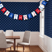 Happy 4th Of July Red White Blue Celebration バンティングフラッグ