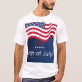 Happy 4th of July Tシャツ | 愛国USAフラグ (正面)