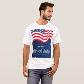 Happy 4th of July Tシャツ | 愛国USAフラグ (正面フル)