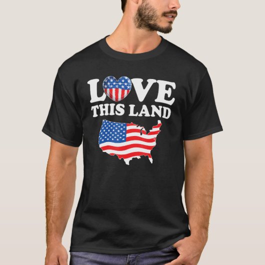 Happy 4th Of July US Flag Patriotic American Map Tシャツ (正面)