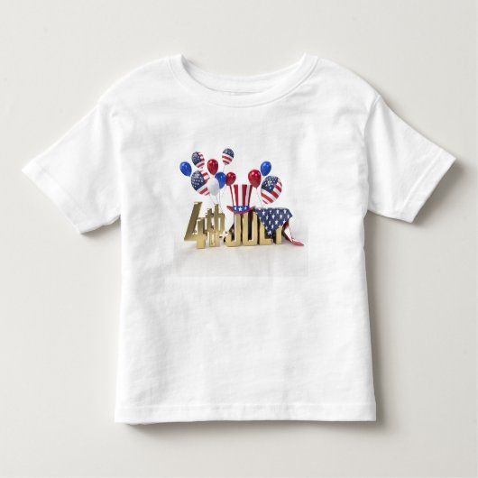 Happy 4th of July USA トドラーTシャツ (正面)