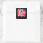 Happy 4th of July - USA flag スクエアシール (バッグ)