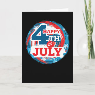 Happy 4th of July - USA flag Color カード
