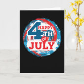 Happy 4th of July - USA flag Color カード (黄色い花)