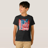 Happy 4th of July - USA flag Tシャツ (正面フル)