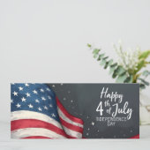 Happy 4th of July Vintage Flag Illustration Art (スタンド正面)