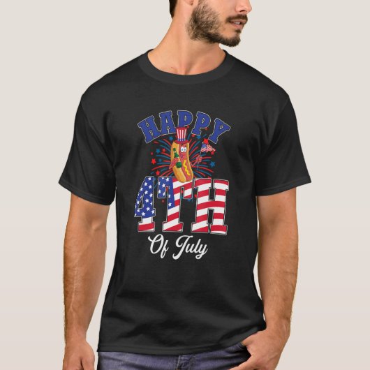 Happy 4th Of July Wiener Beer Fireworks Independen Tシャツ (正面)