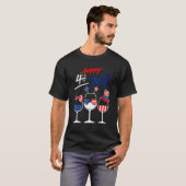 Happy 4th Of July Wine Glass US American Flag Dri Tシャツ (正面フル)