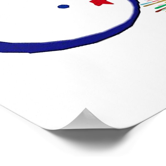 Happy 4th of July! with fireworks and stars ポスター (角)