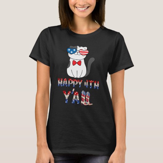 Happy 4th Yall Fourth Of July Patriotic USA United Tシャツ (正面)