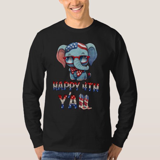 Happy 4th Yall Fourth Of July Patriotic USA United Tシャツ (正面)