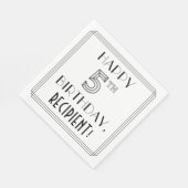 HAPPY 5誕生日;アールデコスタイル;名前をカスタムする スタンダードランチョンナプキン (角)