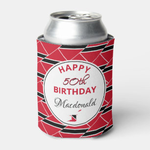 HAPPY 50誕生日トリニダード国旗のカスタム記念 缶クーラー