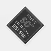 HAPPY 50th誕生日;アールデコスタイル;名前をカスタムする スタンダードランチョンナプキン (角)