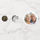 Happy 50th Anniversary金ゴールドとブラックパーソナライズされた コンフェッティ (正面)