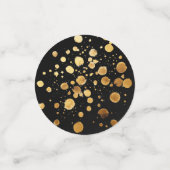 Happy 50th Anniversary金ゴールドとブラックパーソナライズされた コンフェッティ (スモール正面)