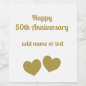 Happy 50th Anniversary  ワインラベル (シングルラベル)