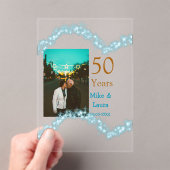 Happy 50th anniversary add couple name date weddin アクリル招待状 (インサイチュ (ポータブル))