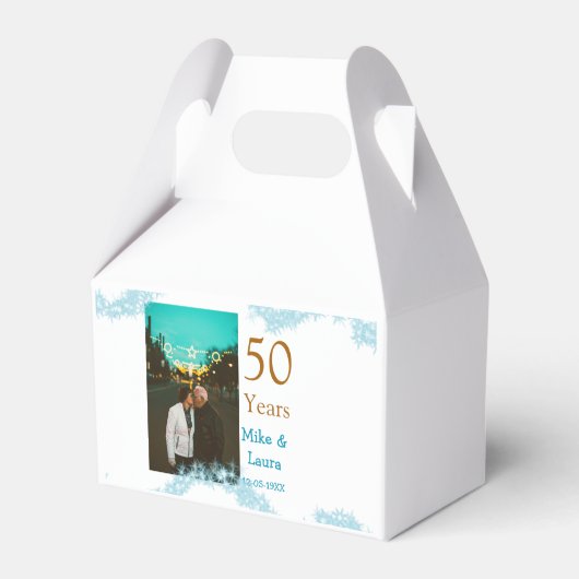Happy 50th anniversary add couple name date weddin フェイバーボックス (正面サイド)