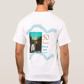 Happy 50th anniversary add couple name date weddin tシャツ (裏面)