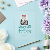 Happy 50th anniversary photo turquoise bow name da アクリル招待状 (インサイチュ (ウェディング))