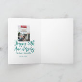 Happy 50th anniversary photo turquoise bow name da カード (内部)