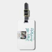 Happy 50th anniversary photo turquoise bow name da ラゲッジタグ (正面縦)